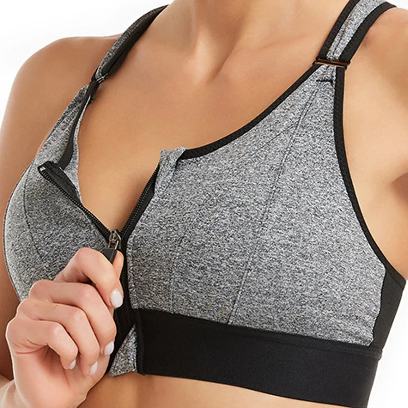 Pack of 2 Breast Support Front Zipper Sports Casual or Gym Bra