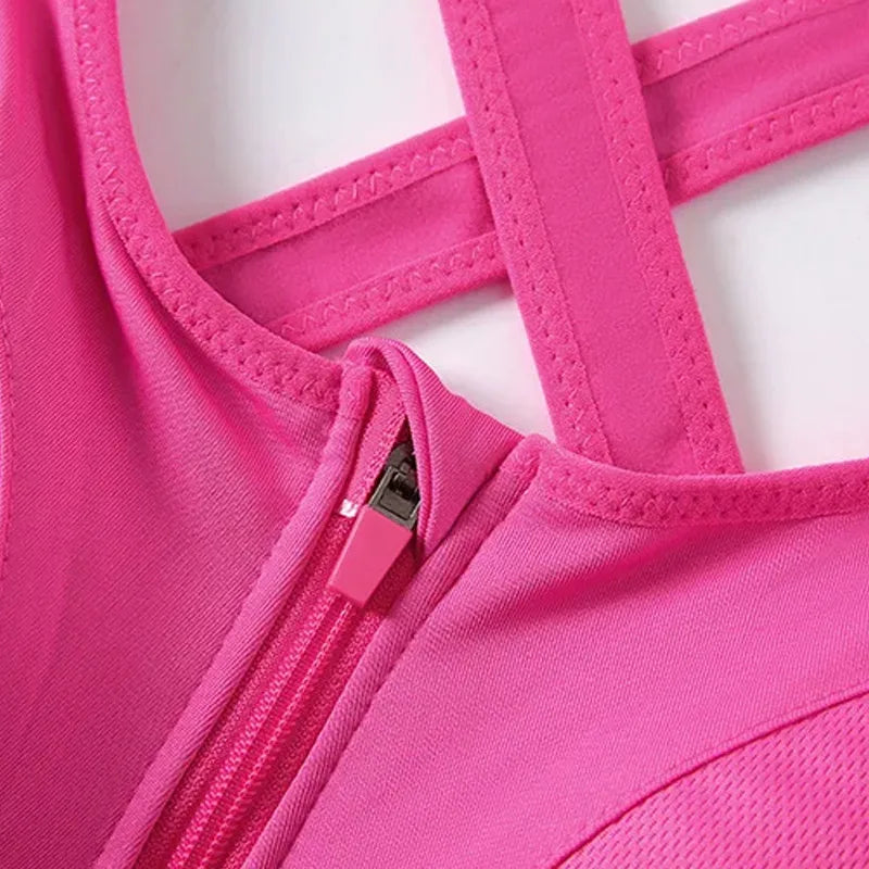 Pack of 2 Breast Support Front Zipper Sports Casual or Gym Bra