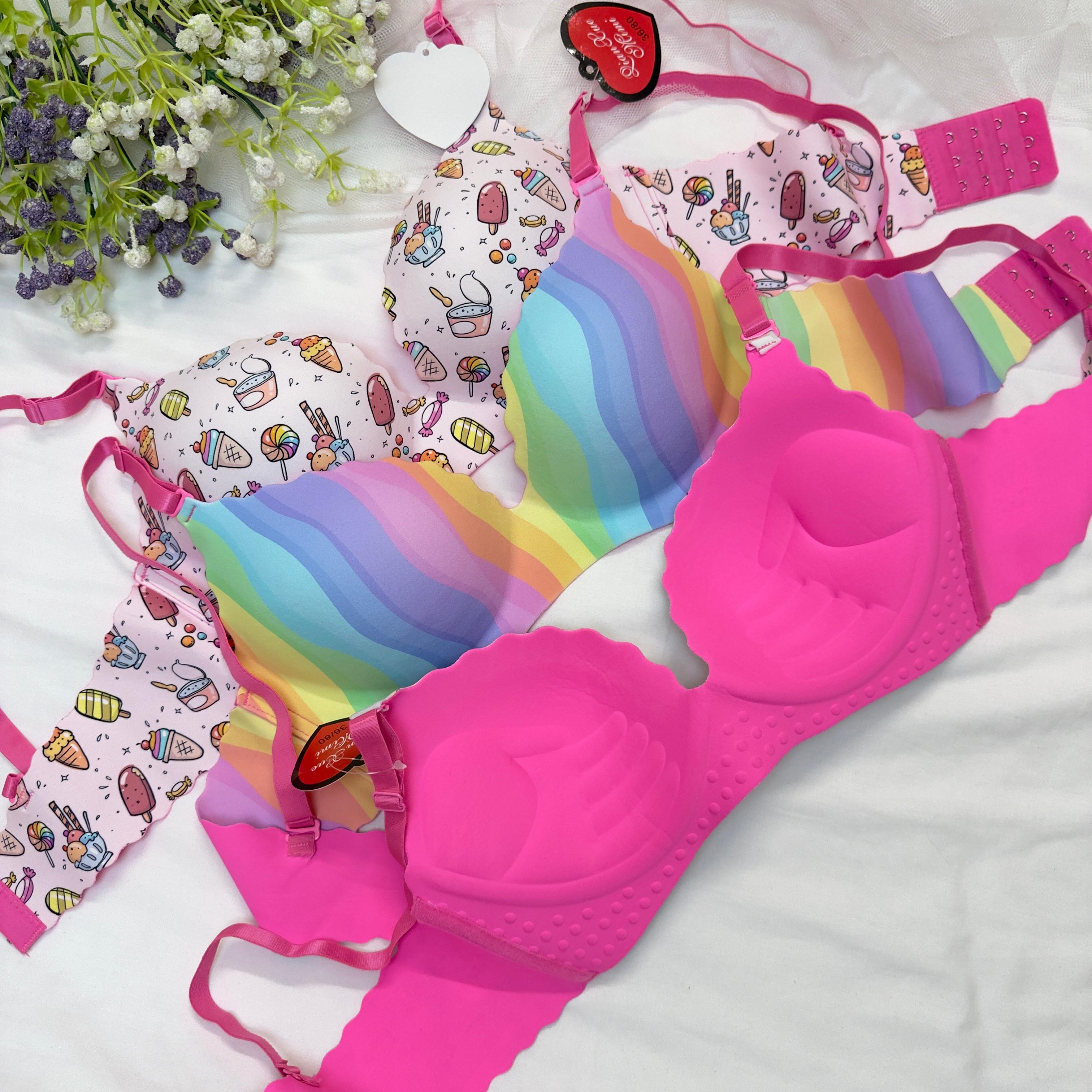 Cartoon Print Seamless Bra