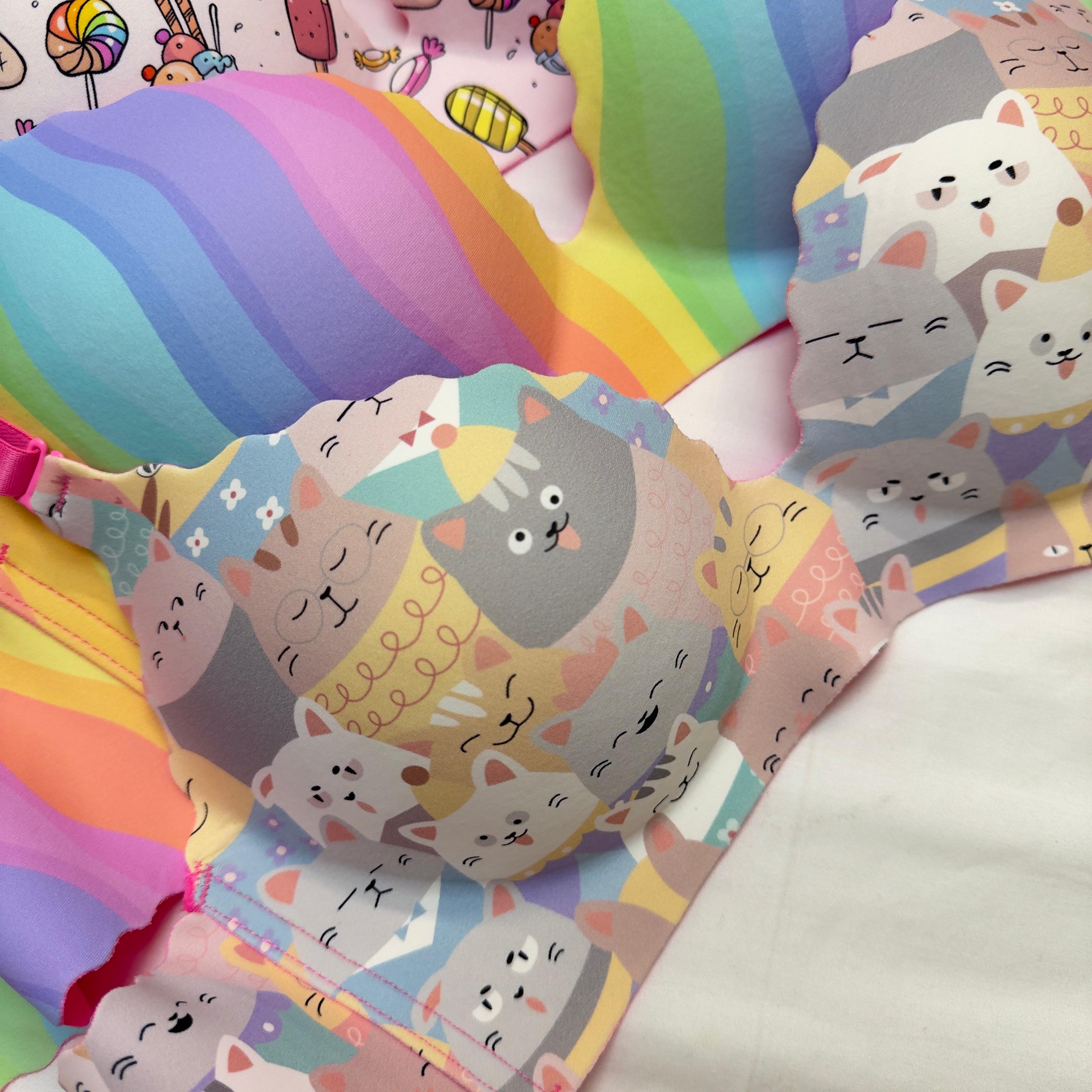 Cartoon Print Seamless Bra