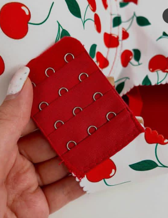 Women’s Cherry Print Padded Wired Bra Set with Seamless Panty