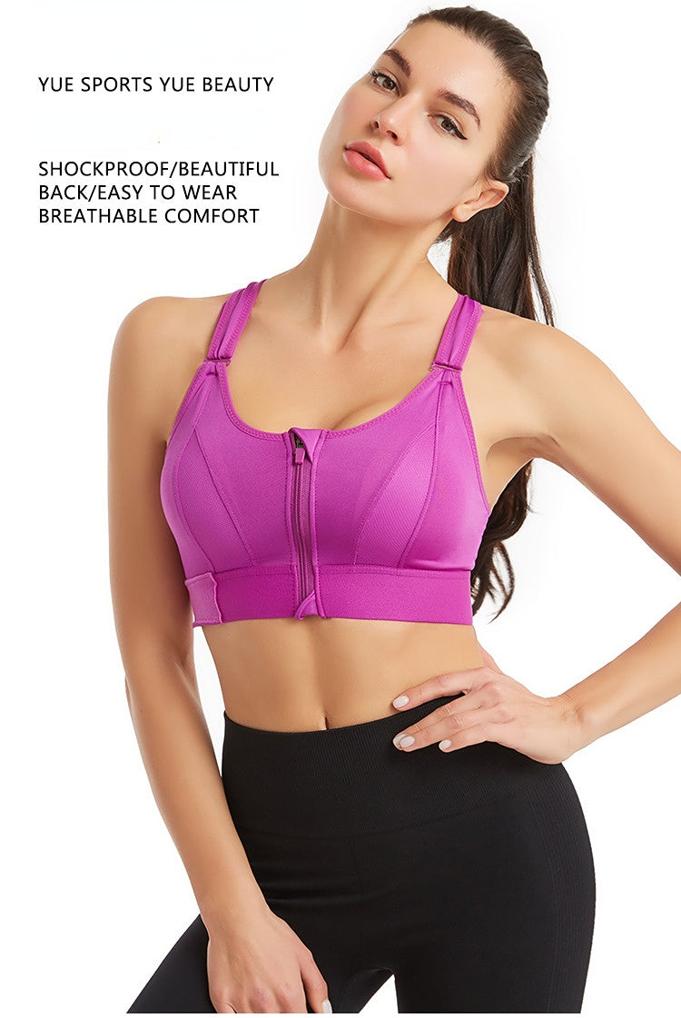 Pack of 2 Breast Support Front Zipper Sports Casual or Gym Bra