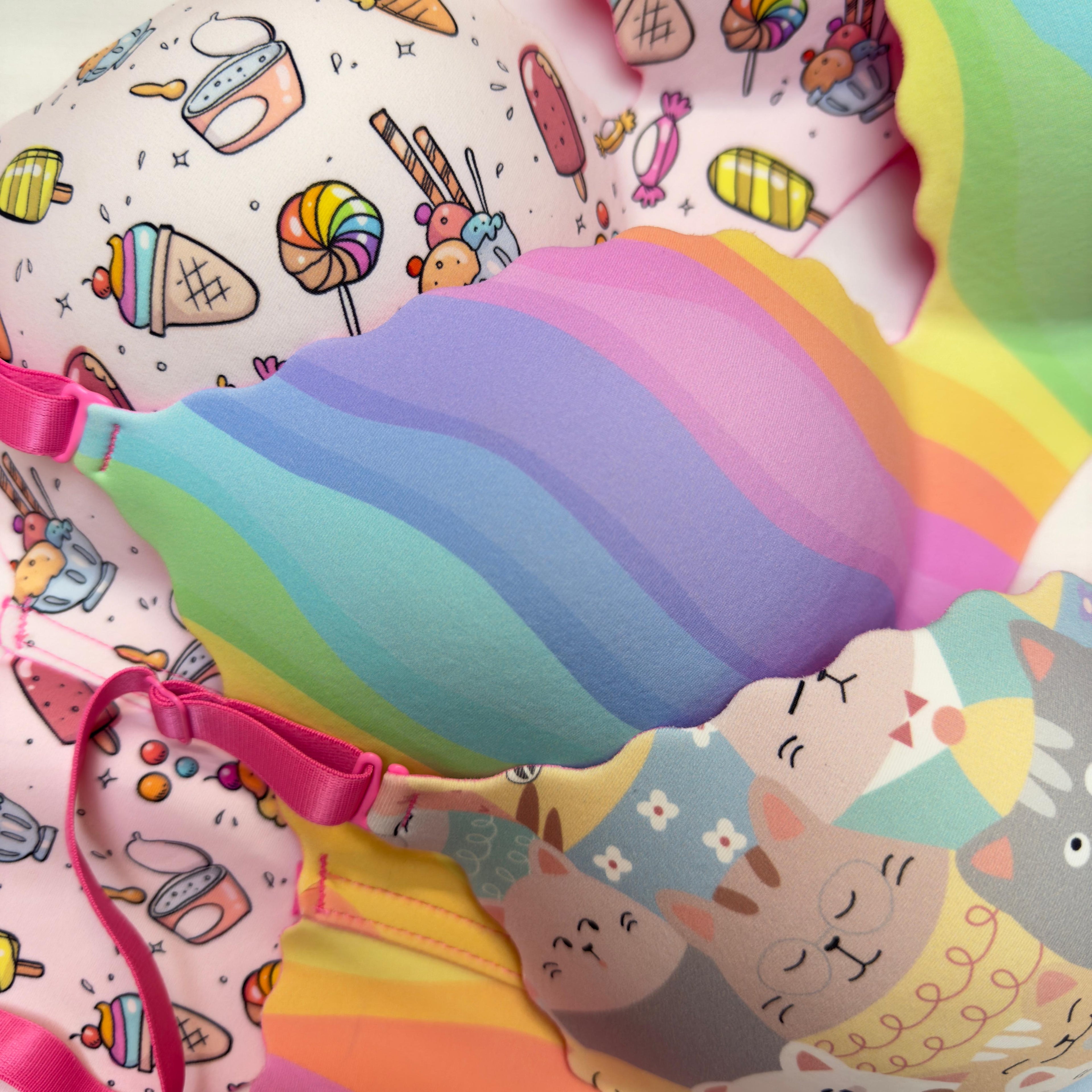 Cartoon Print Seamless Bra