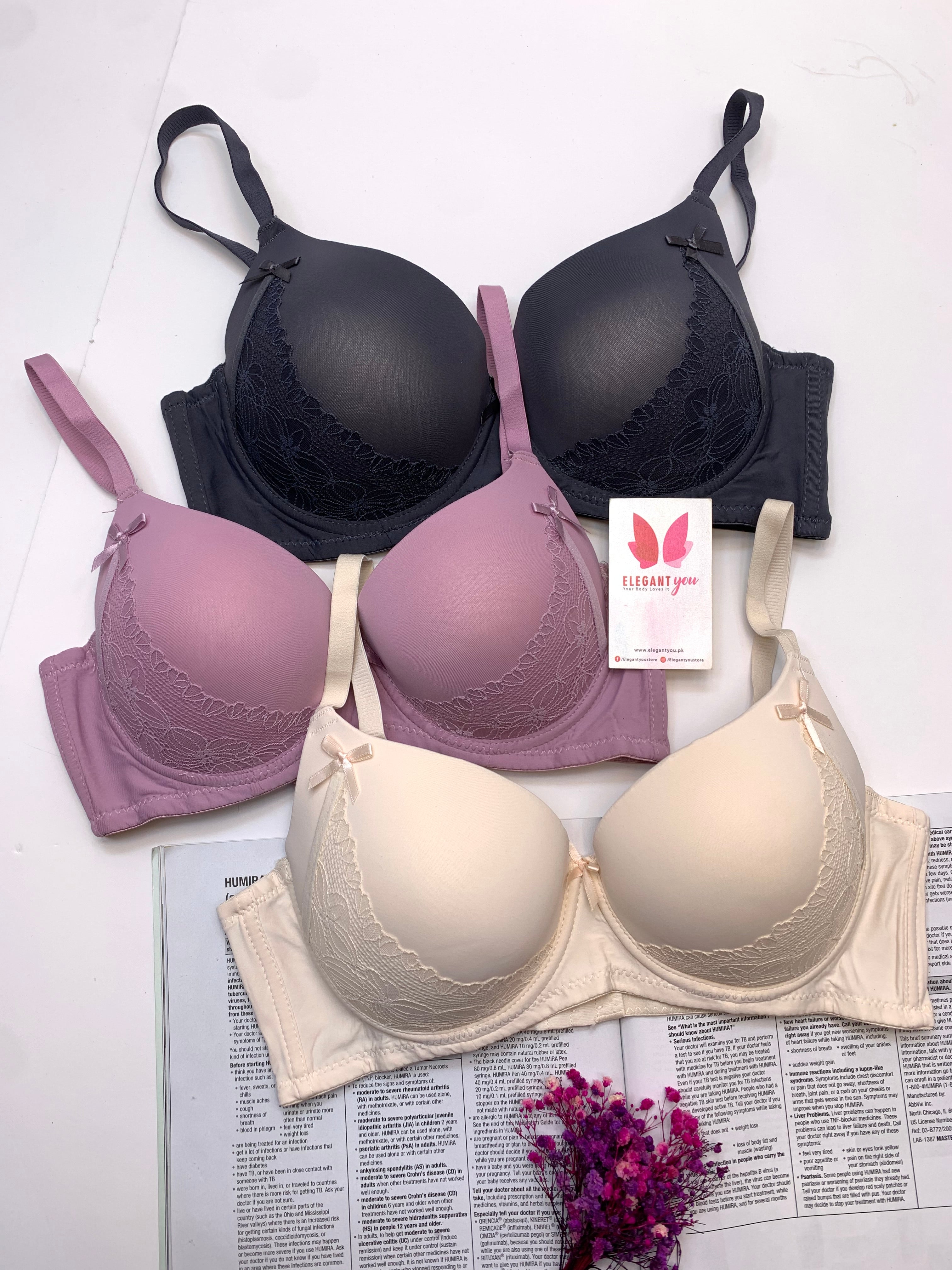 Elegant Double Padded Pushup Wire Bra (Pack of 2)