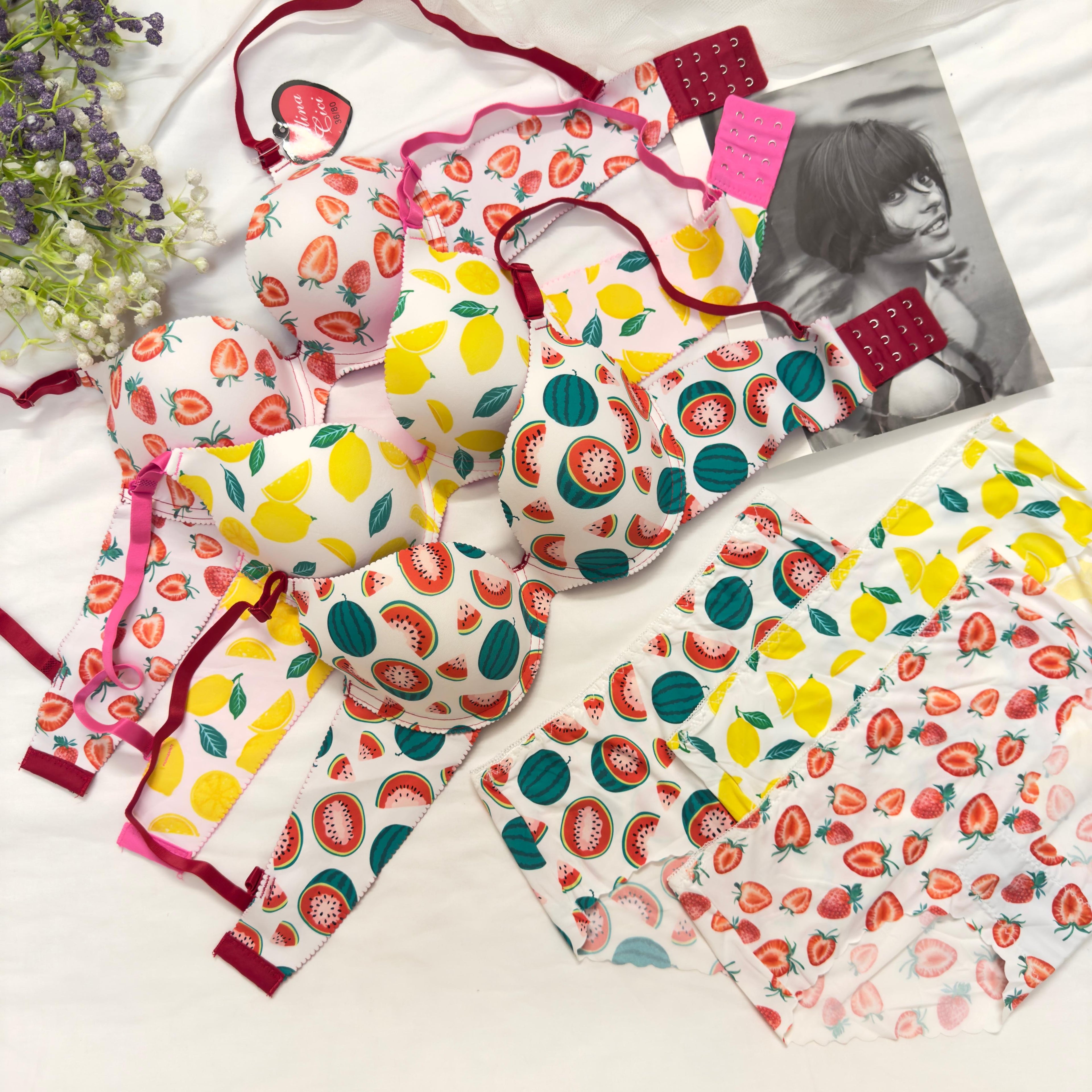 Fruit Cocktail Wired Bra Set