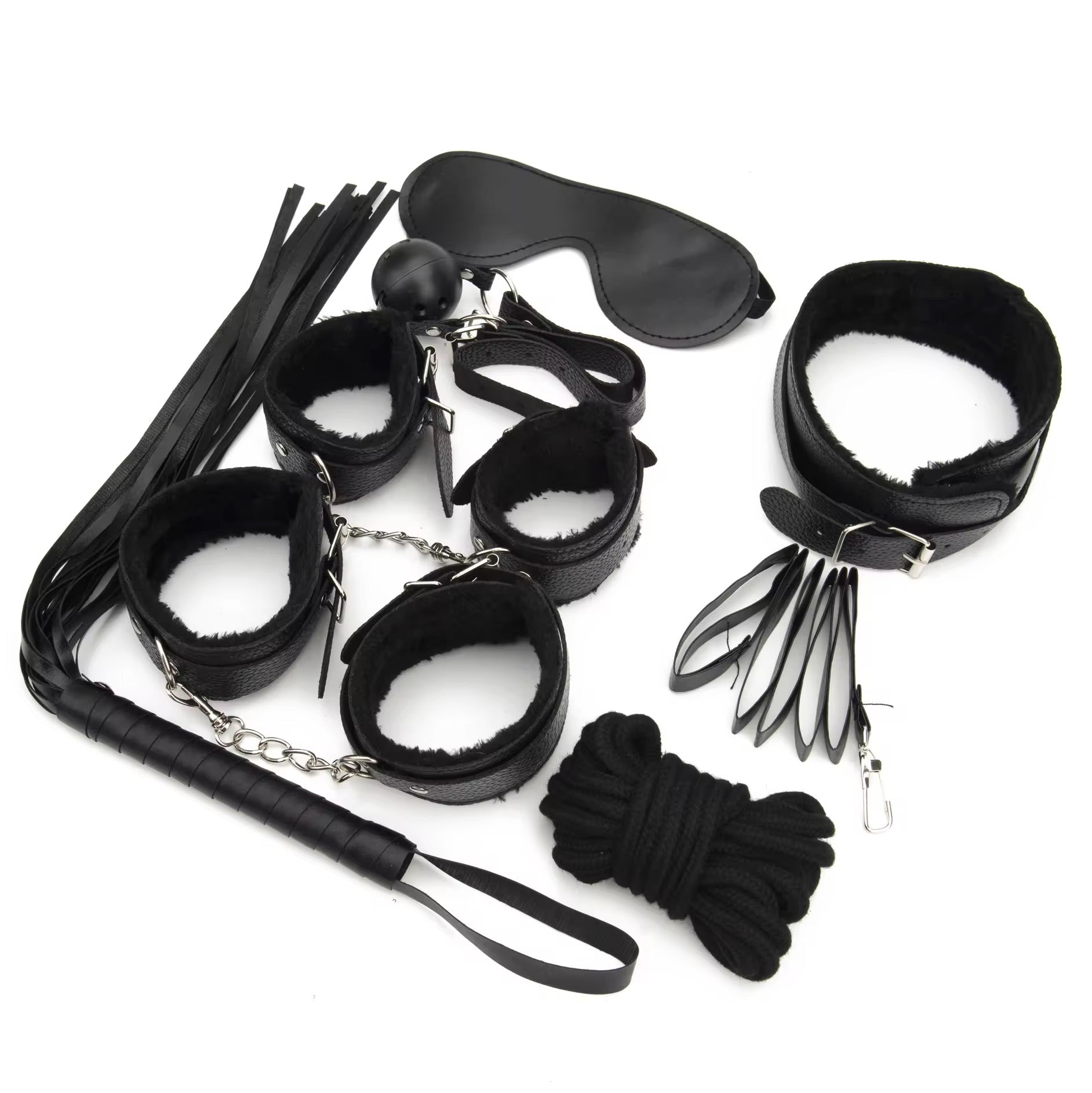 Fifty Shades of Grey Garter Set Couple Training 10 Pc Set Leather Garter Belt