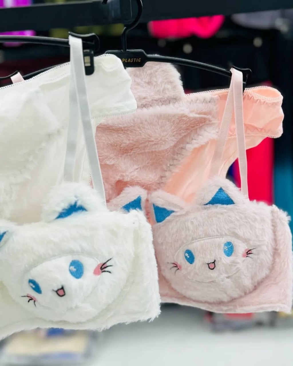 New High Quality Sexy Cute Kitty Anime Soft Plush Design Bra & Panty Set